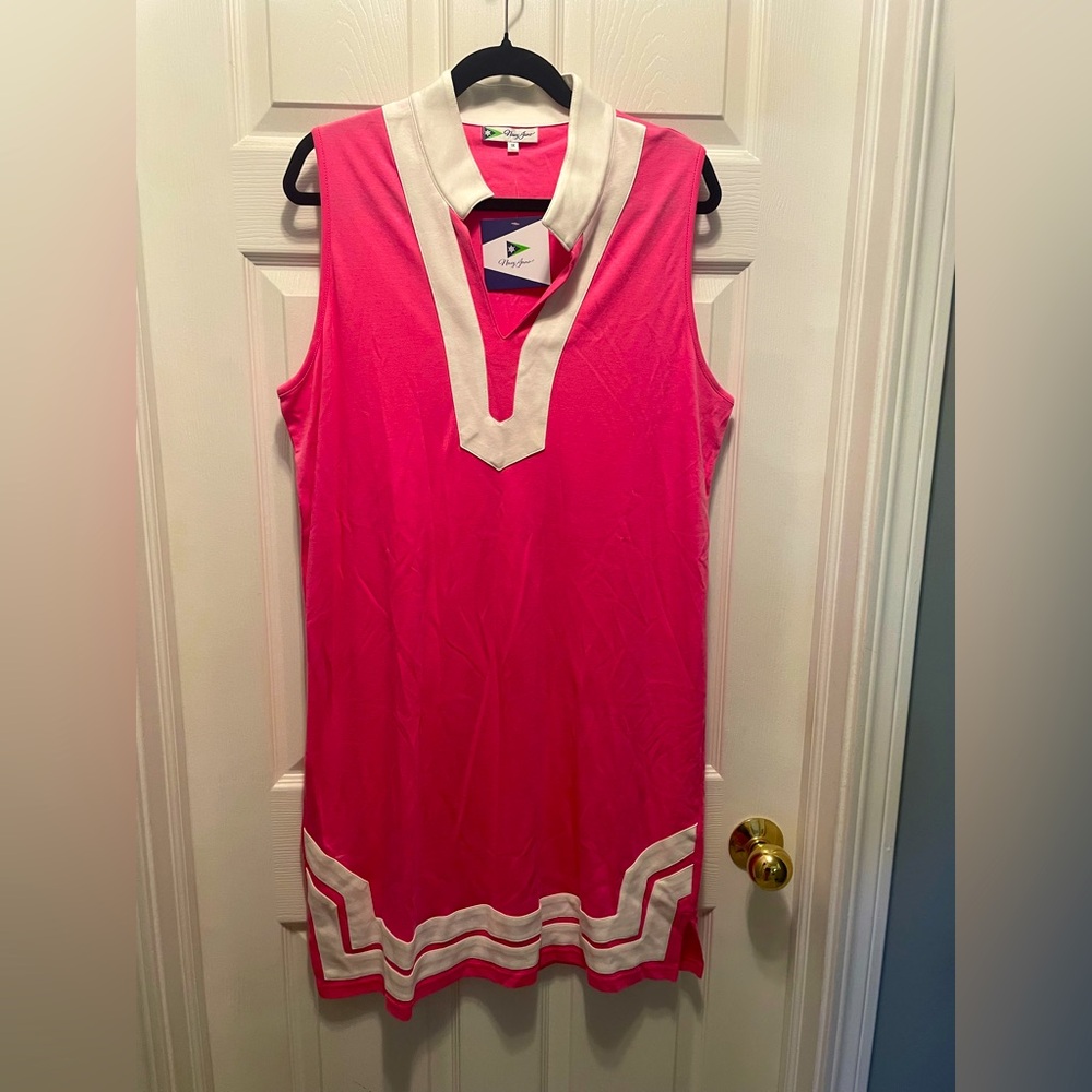 NWT Janiek Pink and White Sleeveless Dress
